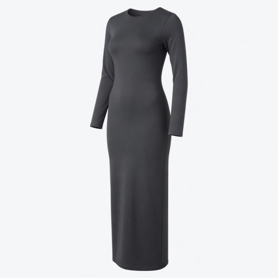 Long Sleeve Bodycon Jersey Maxi Dress