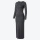 Long Sleeve Bodycon Jersey Maxi Dress