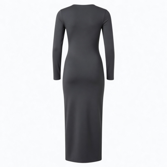 Long Sleeve Bodycon Jersey Maxi Dress