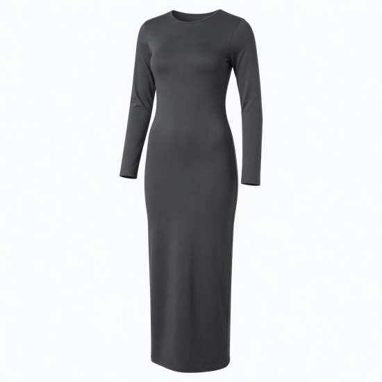 Long Sleeve Bodycon Jersey Maxi Dress