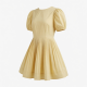 Puff Sleeve Pleated Summer Dress