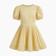 Puff Sleeve Pleated Summer Dress