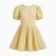 Puff Sleeve Pleated Summer Dress