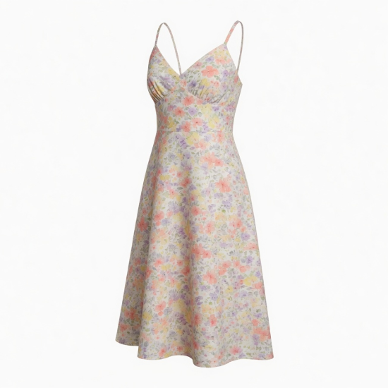 V-Neck Floral Summer Dress