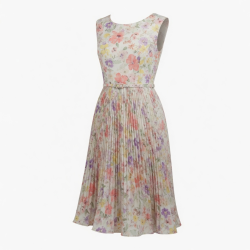 Pleated Floral Summer Dress