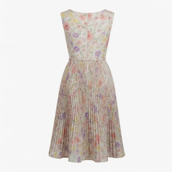 Pleated Floral Summer Dress