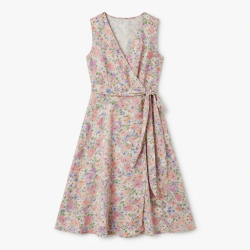 Sleeveless Floral Wrap Dress