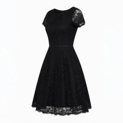 Black Floral Lace Dress