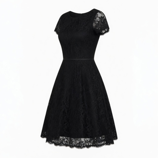 Black Floral Lace Dress