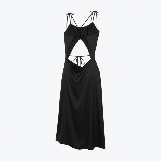 Black Open Back Dress