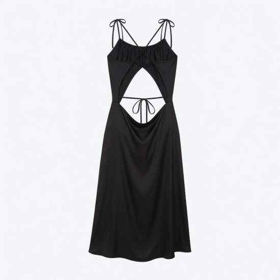 Black Open Back Dress