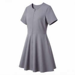 Short Sleeve Zip Dress