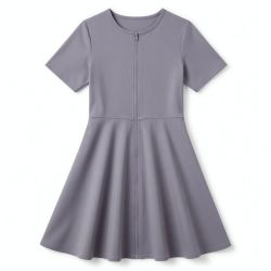 Short Sleeve Zip Dress