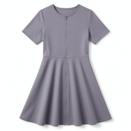 Short Sleeve Zip Dress