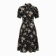 Black Collared Floral Dress