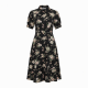 Black Collared Floral Dress