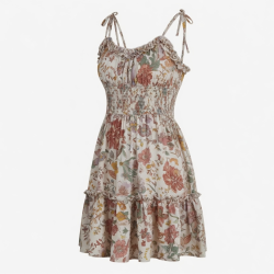 Floral Boho Beach Party Mini Dress