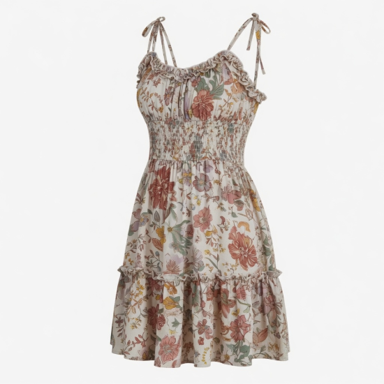 Floral Boho Beach Party Mini Dress