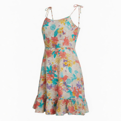 Spaghetti Strap Floral Tropical Summer Dress