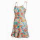 Spaghetti Strap Floral Tropical Summer Dress