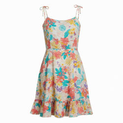 Spaghetti Strap Floral Tropical Summer Dress