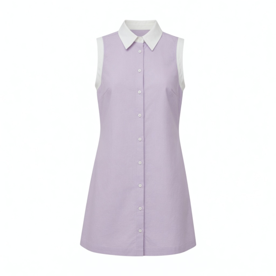 Collared Sleeveless Mini Dress