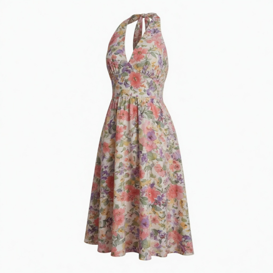 Halter Floral Dress