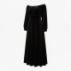 Black Off-Shoulder Velvet Maxi Dress