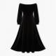 Black Off-Shoulder Velvet Maxi Dress