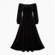 Black Off-Shoulder Velvet Maxi Dress
