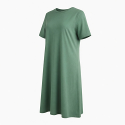 Green Jersey Cotton Midi Dress