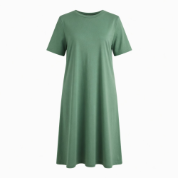 Green Jersey Cotton Midi Dress