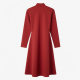 Red High Neck Long Sleeve Dress