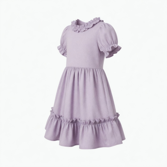 Short Sleeve Ruffled Dress