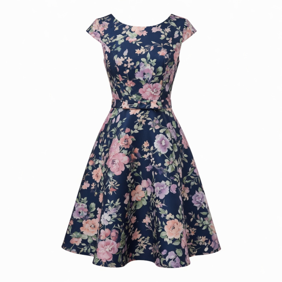 Fitted Floral Party Dress