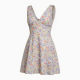 V-Neck Sleeveless Floral Summer Mini Dress