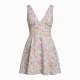 V-Neck Sleeveless Floral Summer Mini Dress