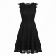Black Sleeveless Lace Summer Dress