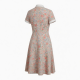 Collared Short Sleeve Fitted Floral Dress