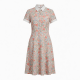 Collared Short Sleeve Fitted Floral Dress