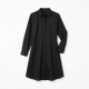 Black Collared Long Sleeve Summer Dress