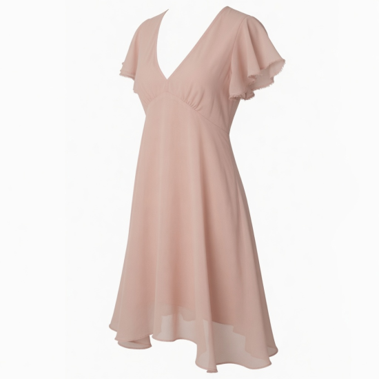 V-Neck Chiffon Dress