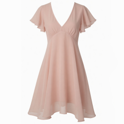 V-Neck Chiffon Dress