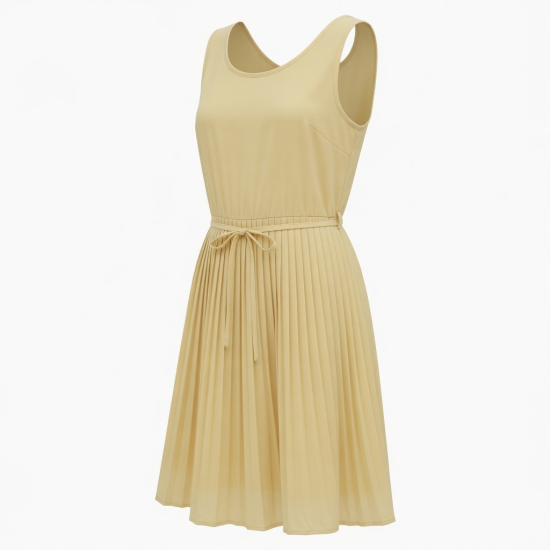 Sleeveless Pleated Summer Dress