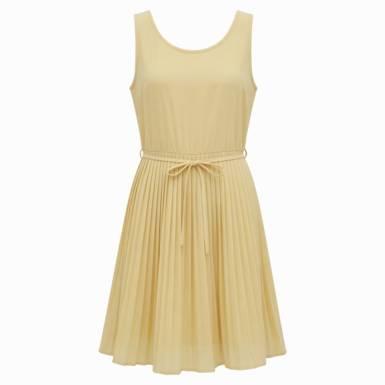 Sleeveless Pleated Summer Dress