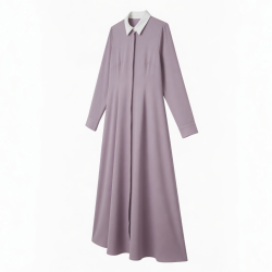 Collared Long Sleeve Maxi Dress
