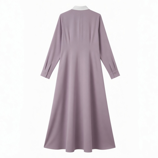 Collared Long Sleeve Maxi Dress
