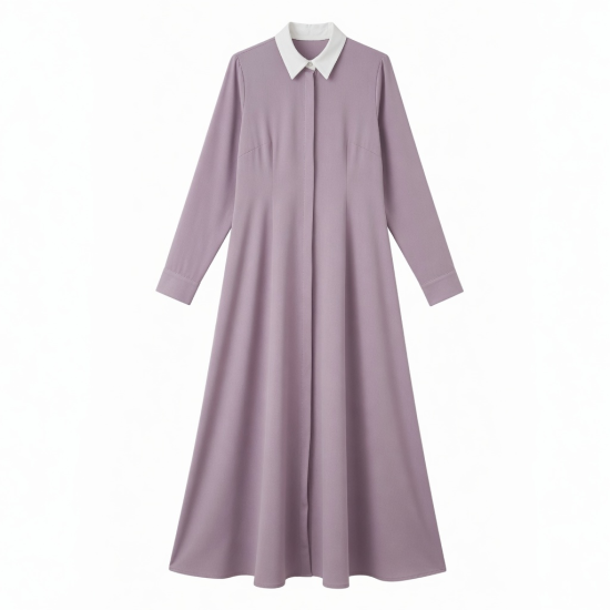 Collared Long Sleeve Maxi Dress