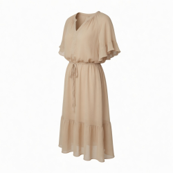 Beige Chiffon Dress
