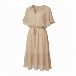 Beige Chiffon Dress